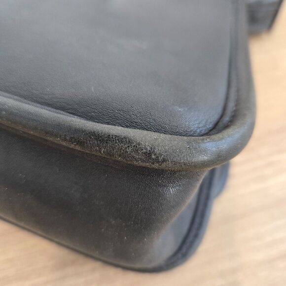 Coach 9145 Legacy Flap Crossbody Shoulder Bag Dark Gray Leather Vintage Purse - Picture 7 of 16